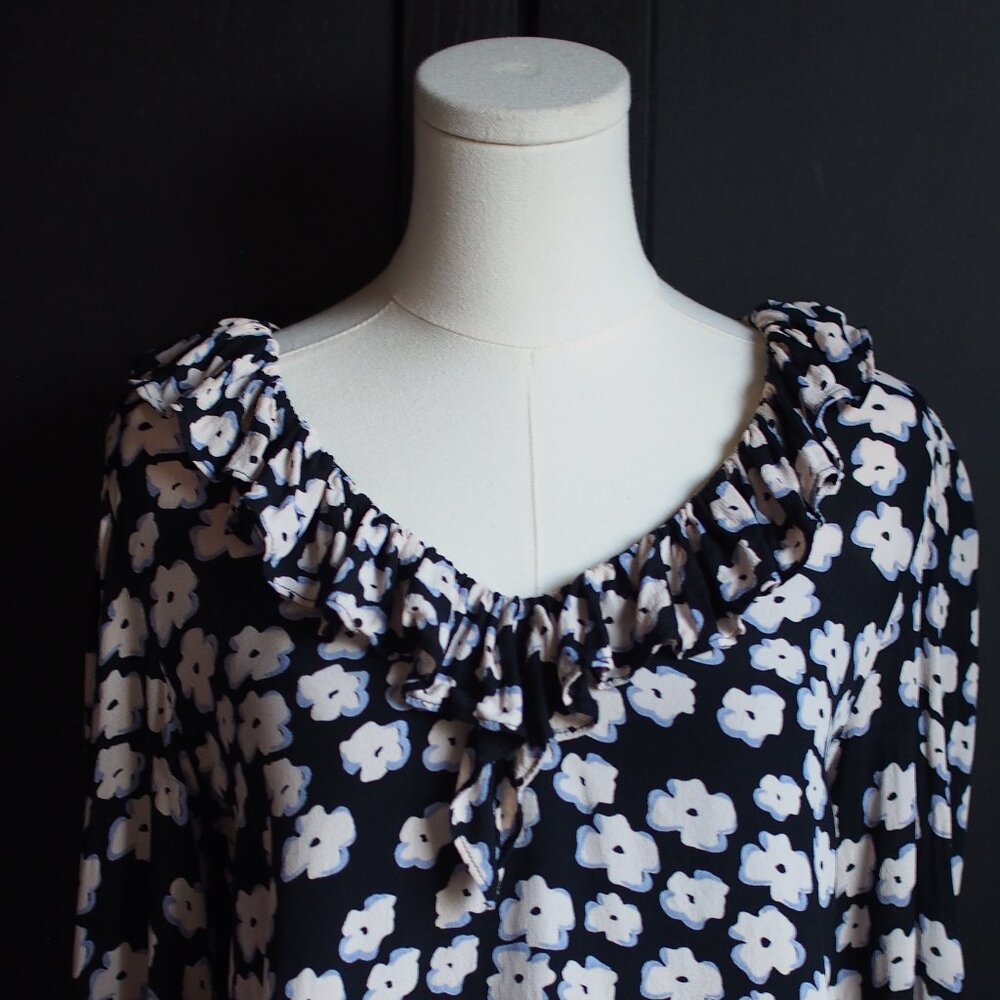 Wild Pony | Long Sleeve Floral Ruffle Collar Blouse